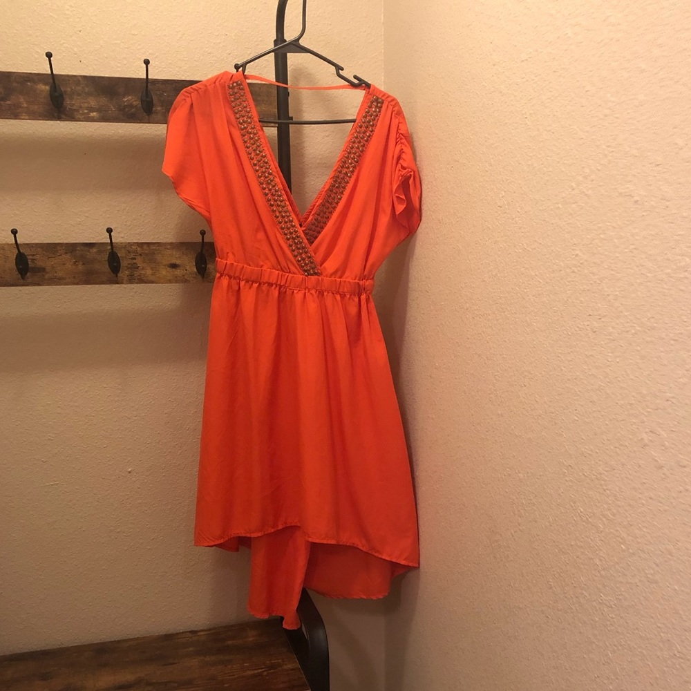 Orange Hi-low Dress